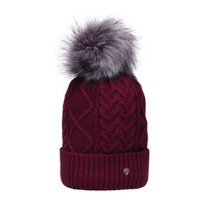 Hy Unisex Adult Vanoise Bobble Cable Knit Beanie / Maroon